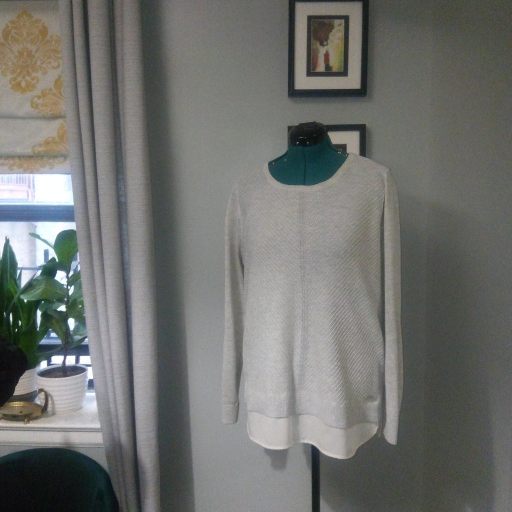 Calvin Klein Lightweight Knit 2fer Top Sz L - Picture 12 of 13